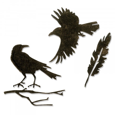480x480 Sizzix Thinlits Die Set - Raven Feather Drawing