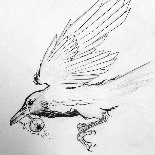Raven Flying Drawing at PaintingValley.com | Explore collection of ...