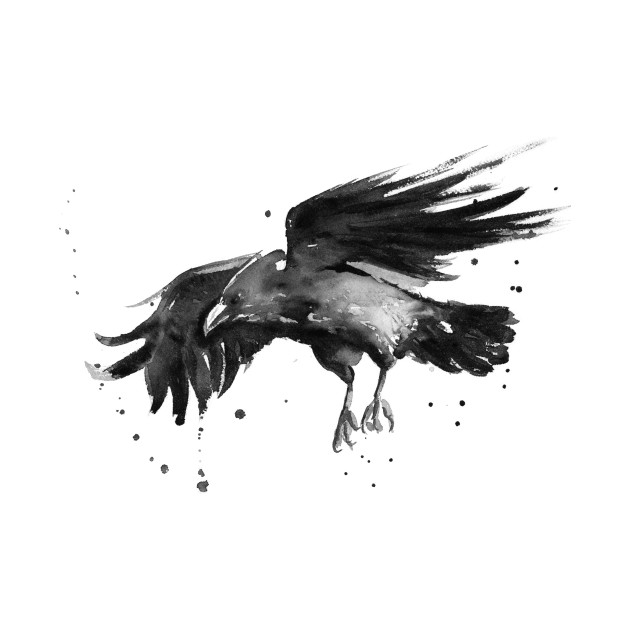 Raven Flying Drawing at PaintingValley.com | Explore collection of ...