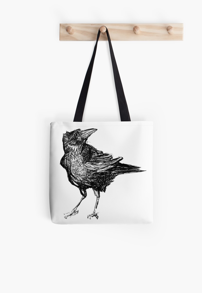 831x1200 Crow - Raven Ink Drawing