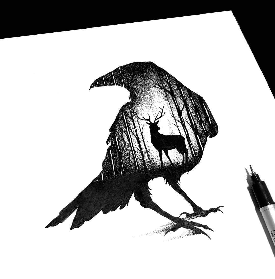 1080x1096 Design Stack A Blog About Art, Design And Architecture Ink - Raven Ink Drawing