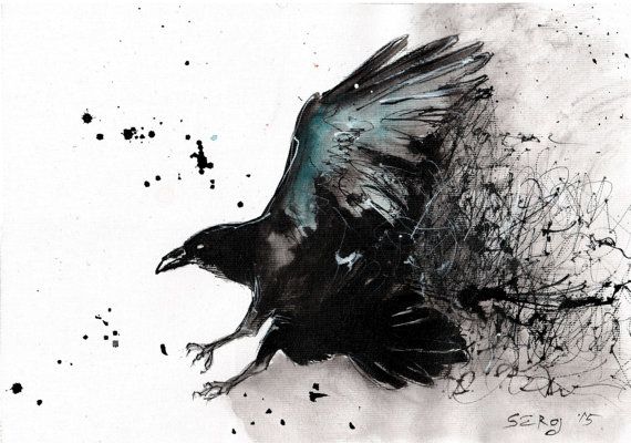 Raven Ink Drawing At Explore Collection Of Raven Ink Drawing 5359