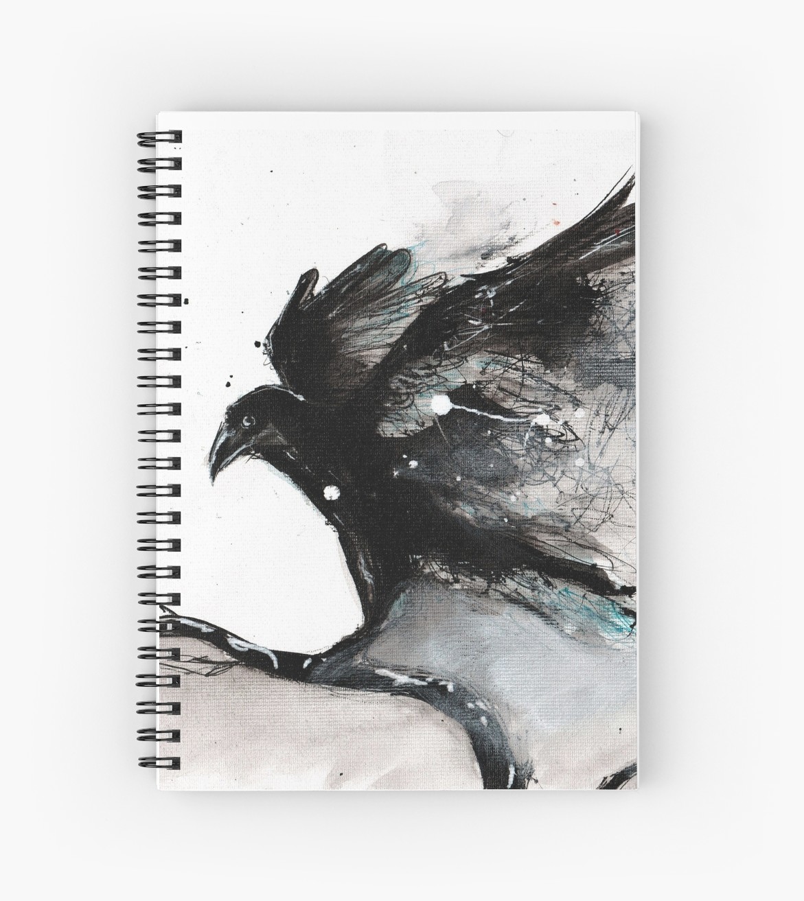1171x1313 Abstract Raven Ink Art Spiral Notebooks - Raven Ink Drawing