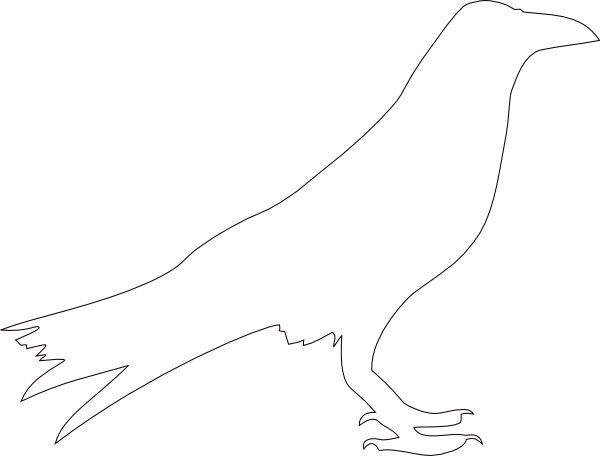 600x456 Raven Outline Clip Art - Raven Outline Drawing