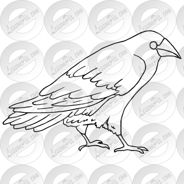 380x380 Raven Outline For Classroom Therapy Use - Raven Outline Drawing