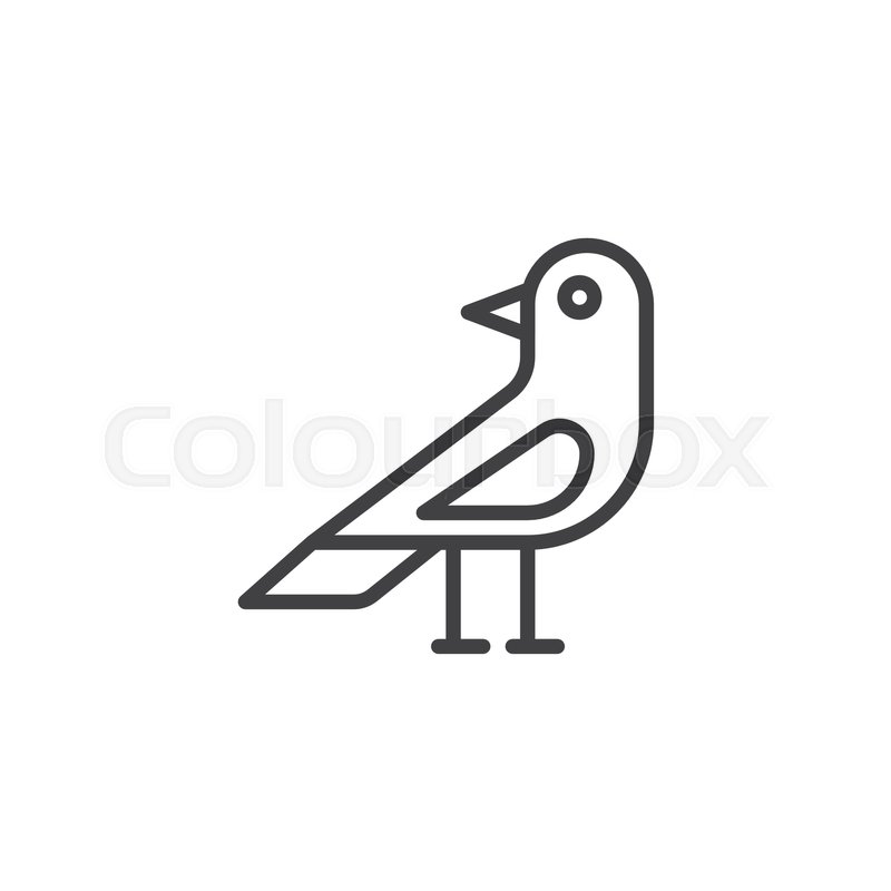 800x800 Raven Bird Line Icon, Outline Vector Stock Vector Colourbox - Raven Outline Drawing