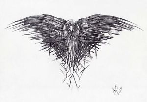 300x208 send a raven game of thrones a graphite pencil sketch, signed - Raven Pencil Drawing