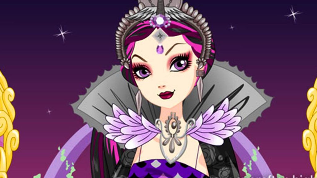 1024x576 Ever After High Evil Raven Queen Dress Up Hair Coloring Fun Game - Raven Queen Drawing