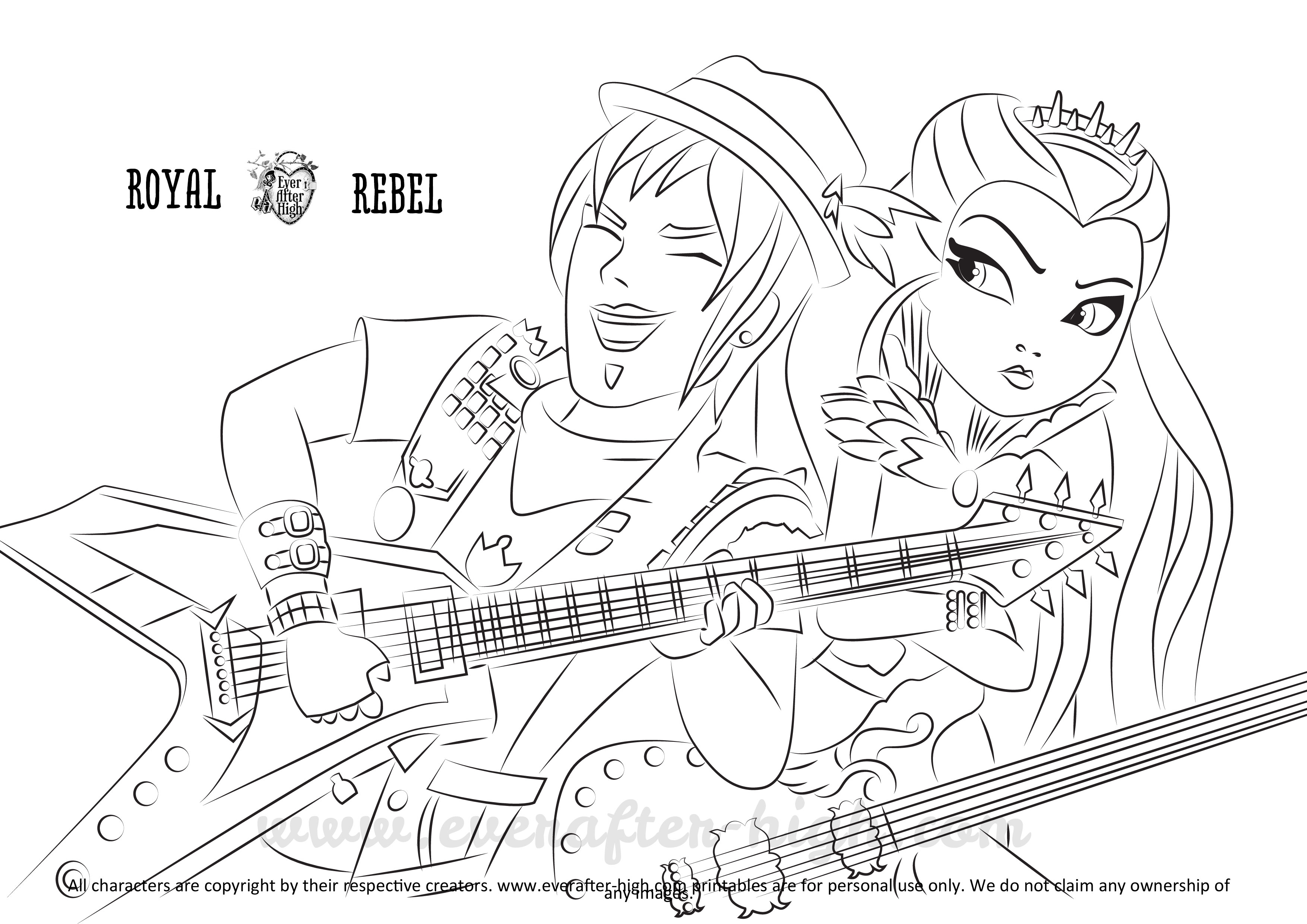 3508x2480 Ever After High Raven Queen Coloring Pages - Raven Queen Drawing