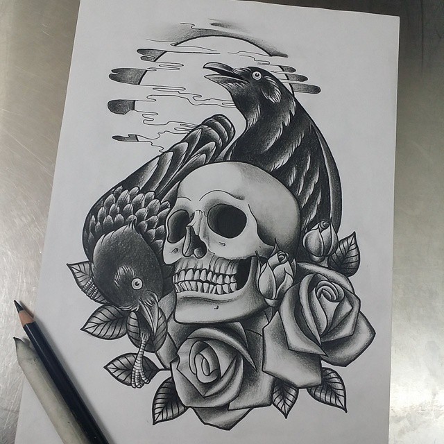 640x640 Best Raven Tattoo - Raven Tattoo Drawing