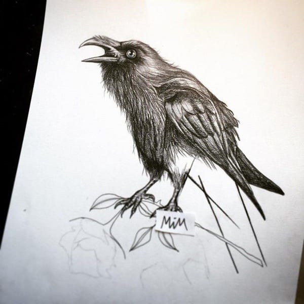 600x600 Amazing Raven Tattoos That Will Change Your Life - Raven Tattoo Drawing