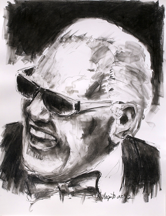 559x730 Ray Charles Drawing Frank Argento - Ray Charles Drawing