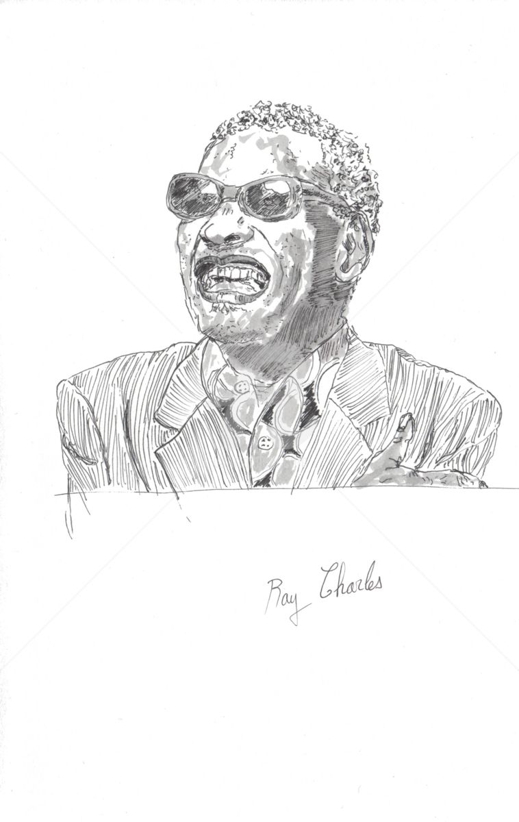 758x1200 Ray Charles Drawing - Ray Charles Drawing
