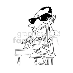 300x300 Ray Charles Black And White Clipart Royalty Free Clipart - Ray Charles Drawing