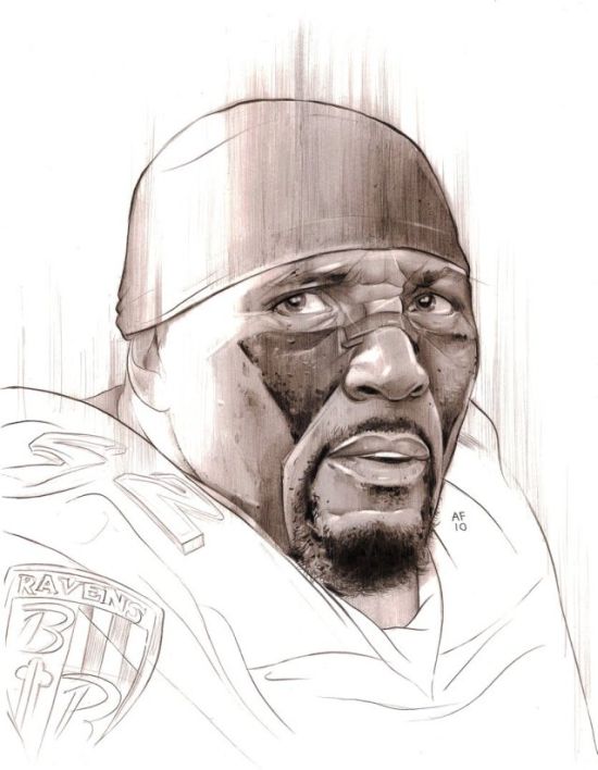 550x708 ray lewis graphite drawing - Ray Lewis Drawing