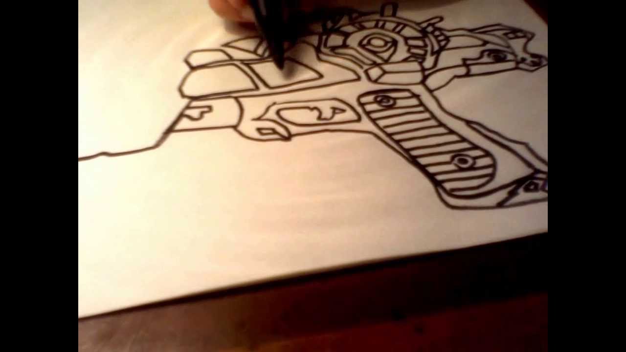 1280x720 how to draw the ray gun mark part from black ops - Raygun Mark 2 Drawing