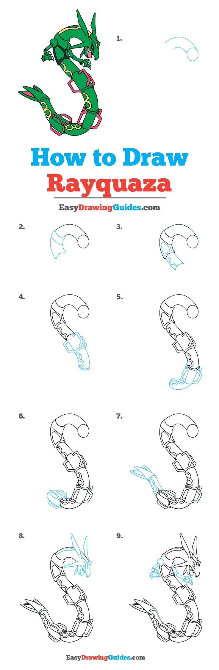 736x2254 How To Draw Rayquaza - Rayquaza Drawing