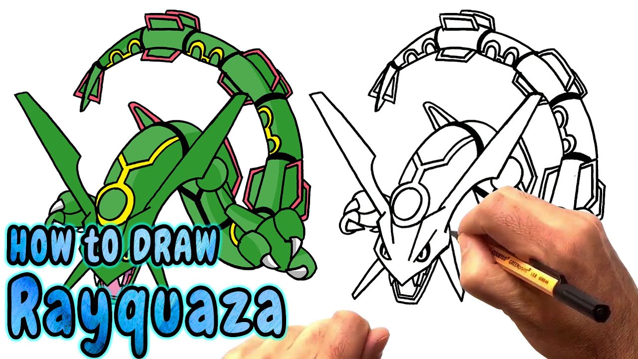 1280x720 How To Draw Rayquaza From Pokemon - Rayquaza Drawing