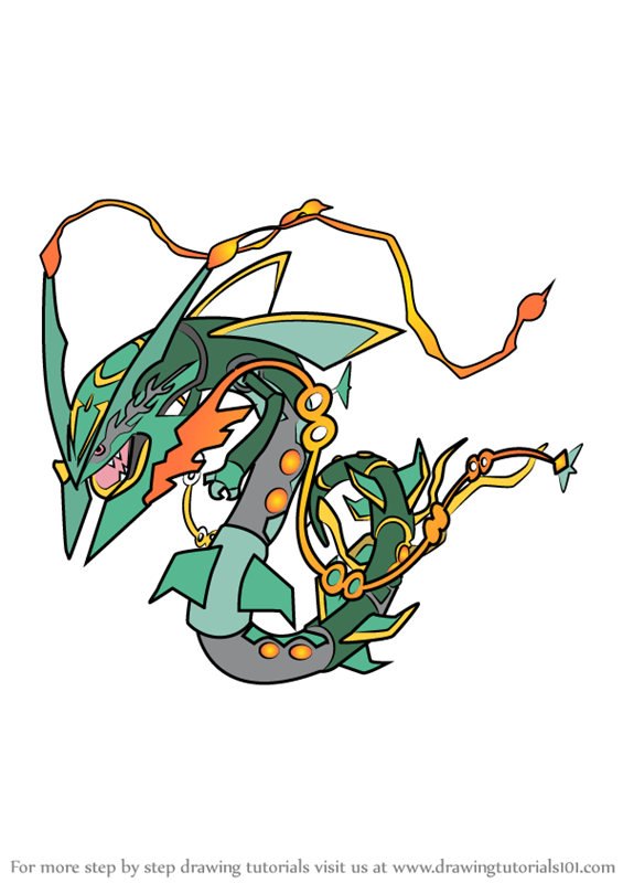 565x800 Learn How To Draw Mega Rayquaza From Pokemon - Rayquaza Drawing