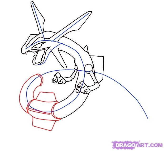 622x571 How To Draw Rayquaza, Step - Rayquaza Drawing