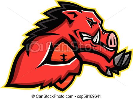 450x336 razorback american foolball mascot mascot icon illustration - Razorback Drawing