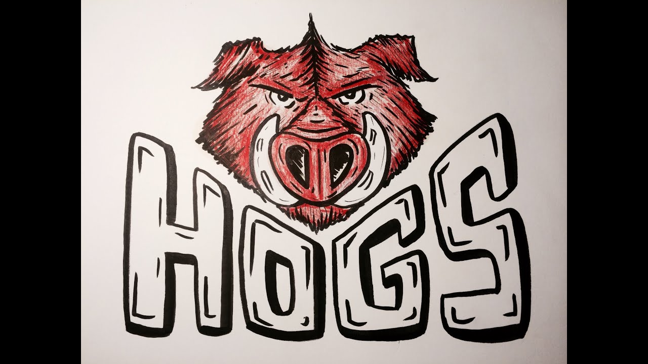 1280x720 Hogs Drawing - Razorback Drawing