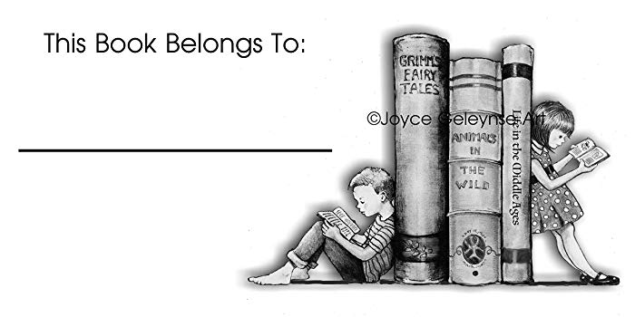 700x350 Bookplates, Book Stickers For Kids, Drawing Of Kids - Reading Book Drawing