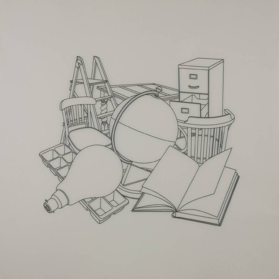 914x914 reading with globe', michael craig martin, tate - Reading Drawing