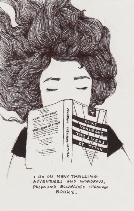445x700 Girl Reading Drawing - Reading Drawing