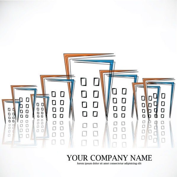 598x600 Construction And Real Estate Simple Pen Drawing Vector Free - Real Estate Drawing