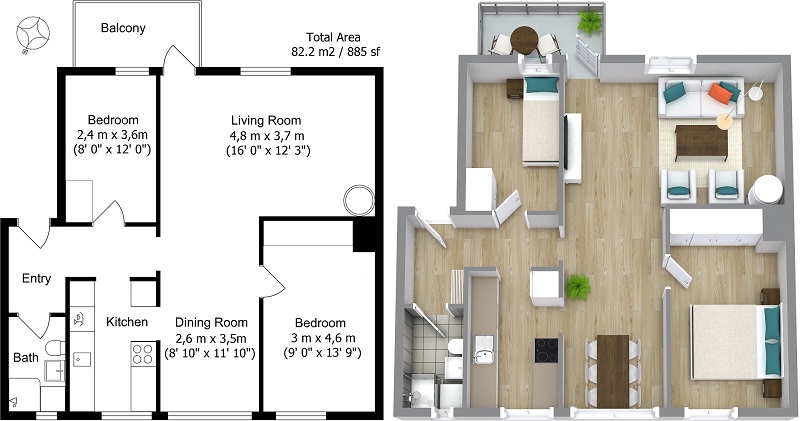 800x421 real estate floor plans roomsketcher - Real Estate Drawing