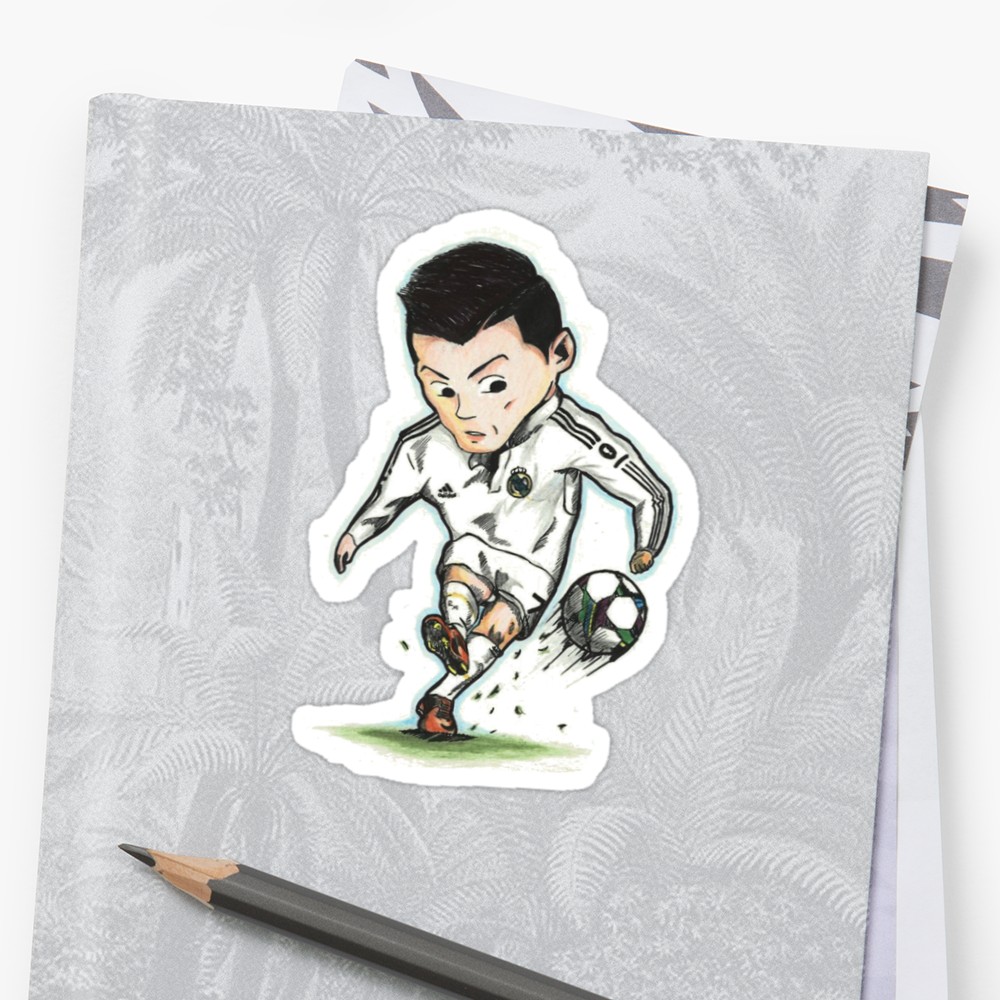 1000x1000 cristiano ronaldo drawing real madrid sticker - Real Madrid Drawing