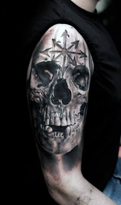 413x700 Realistic Skull Tattoos For Men - Real Skull Drawing