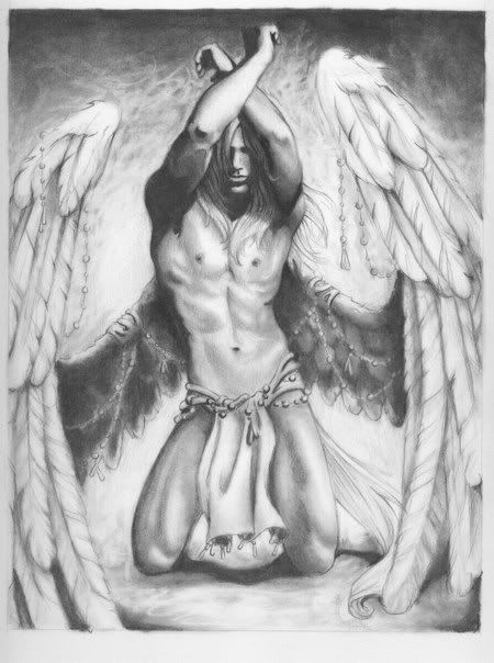 450x604 realistic angel wing drawings boris v - Realistic Angel Drawing