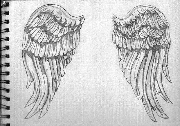 620x434 angel drawings, art ideas design trends - Realistic Angel Wings Drawing