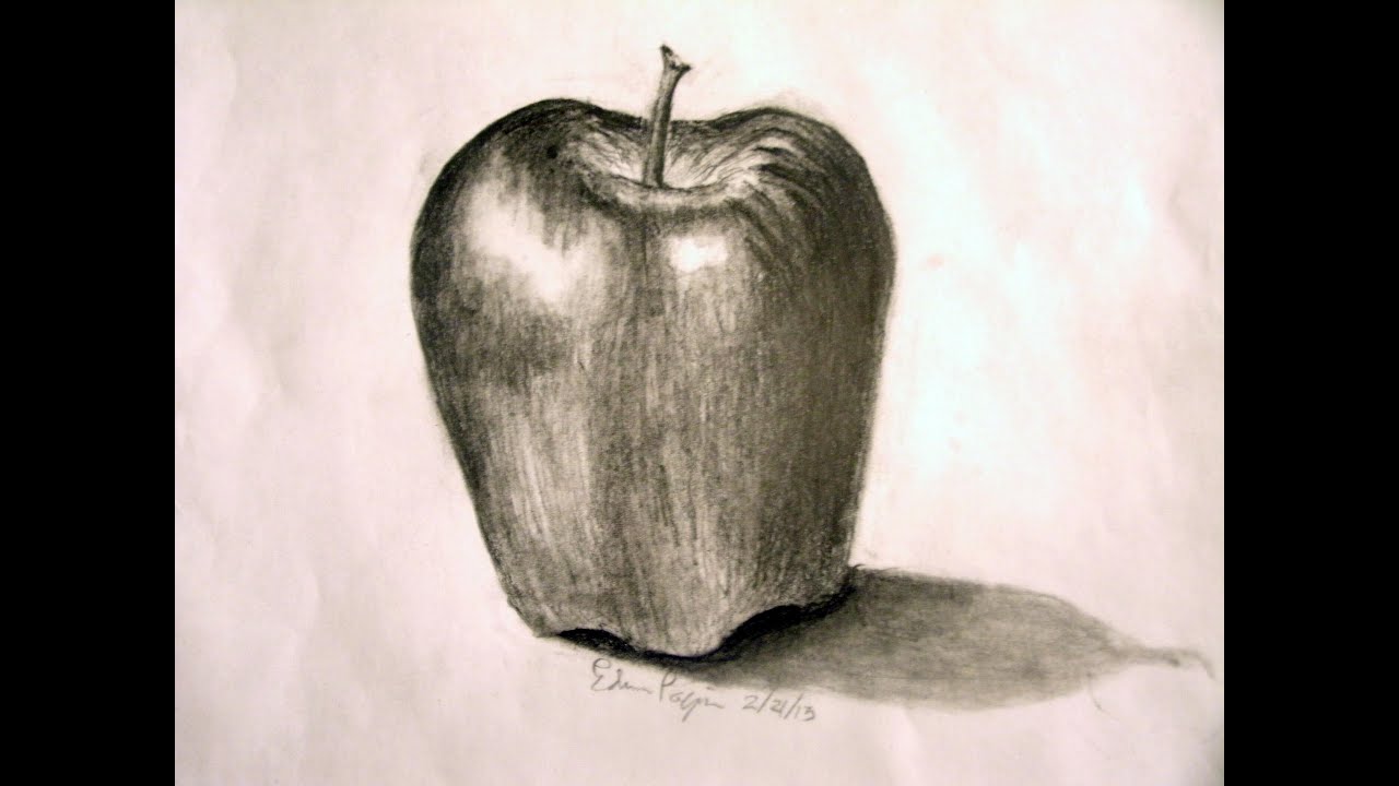1280x720 how to draw a realistic apple in pencil - Realistic Apple Drawing