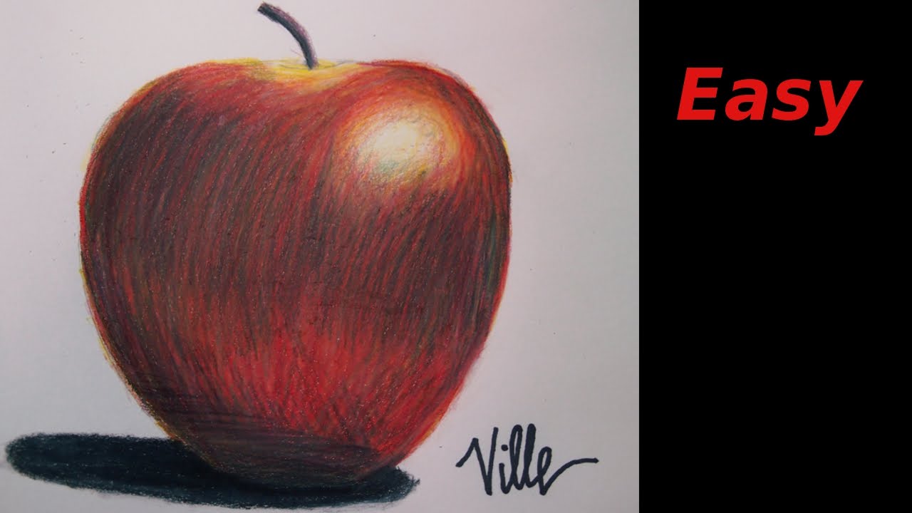1280x720 how to draw a realistic apple - Realistic Apple Drawing