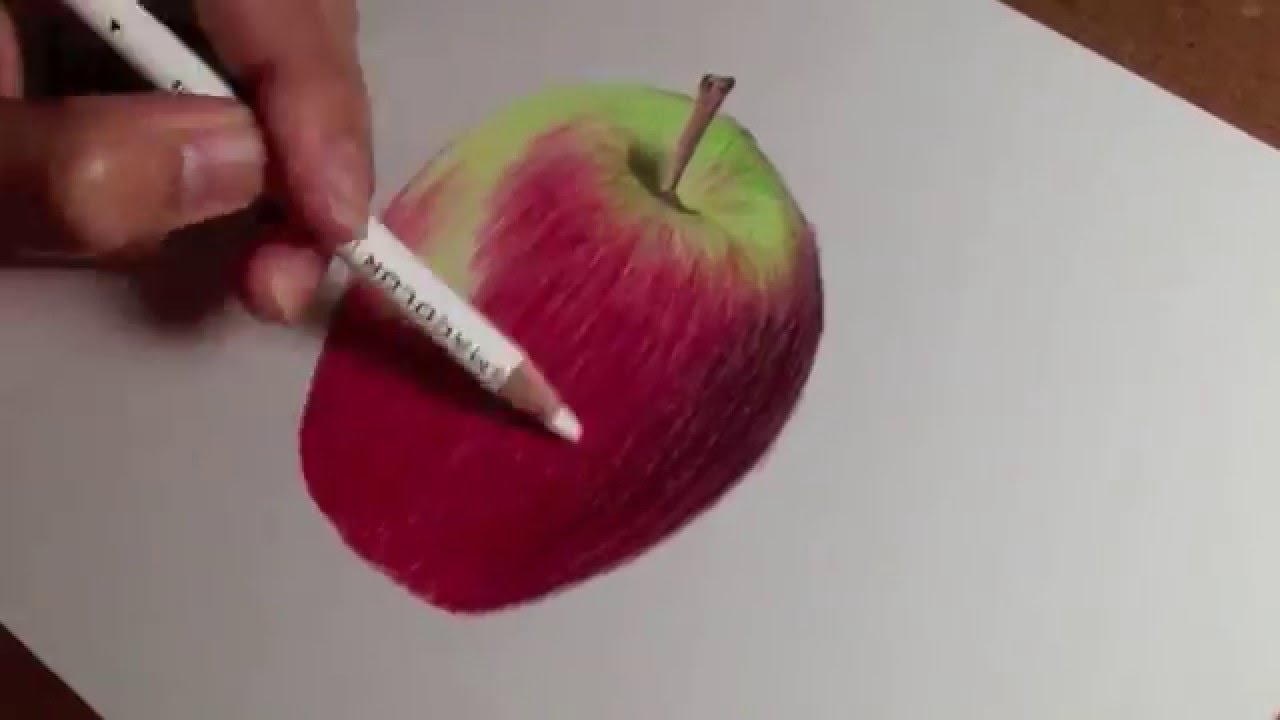 1280x720 how to draw realistic apple - Realistic Apple Drawing
