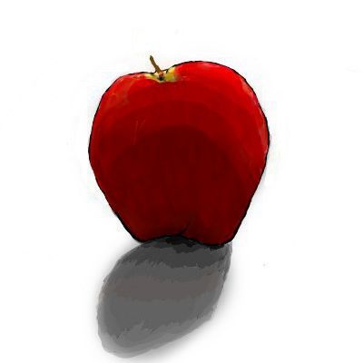 400x400 Digital Drawing - Realistic Apple Drawing