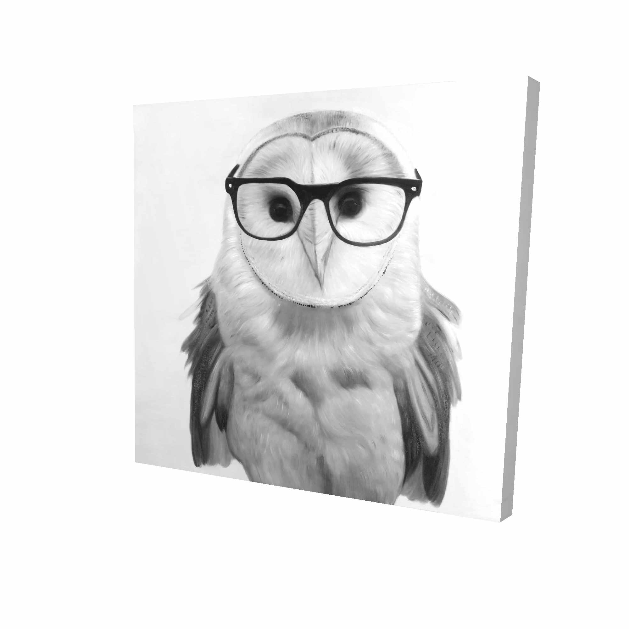 2000x2000 realistic barn owl with glasses wall art begin home decor - Realistic Barn Owl Drawing