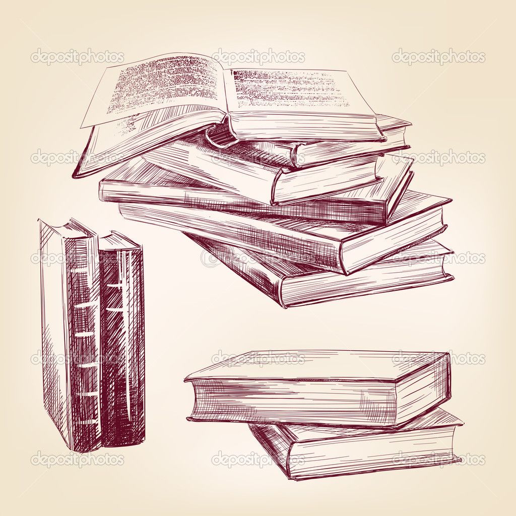 1024x1024 Pix For Gt Pile Of Books Sketch Still Life Ideas Stack Of Books - Realistic Book Drawing