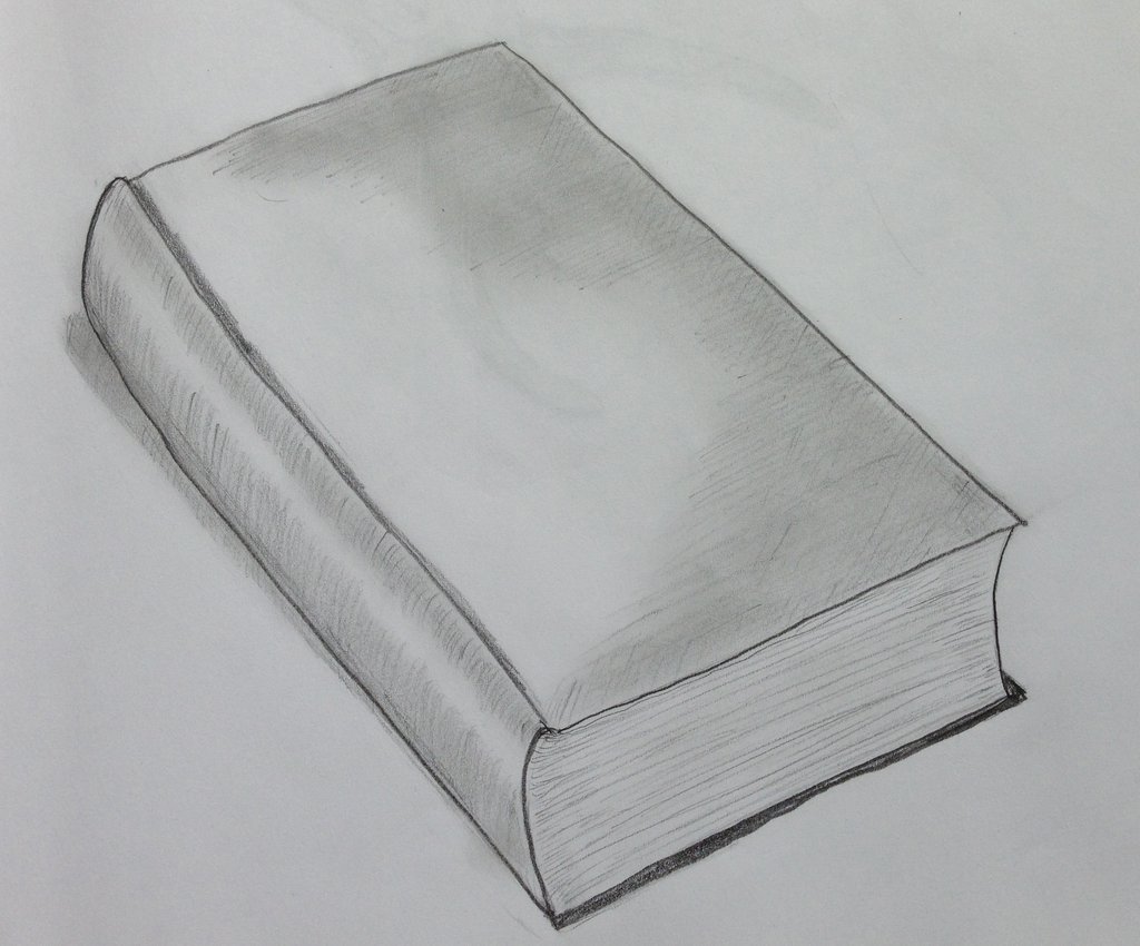 1024x850 Book Sketch Drawing - Realistic Book Drawing