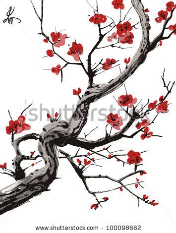 355x470 Realistic Sakura Blossom - Realistic Cherry Blossom Drawing