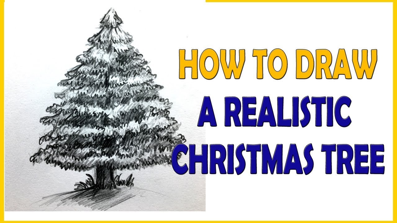 1280x720 How To Draw A Realistic Christmas Tree - Realistic Christmas Tree Drawing