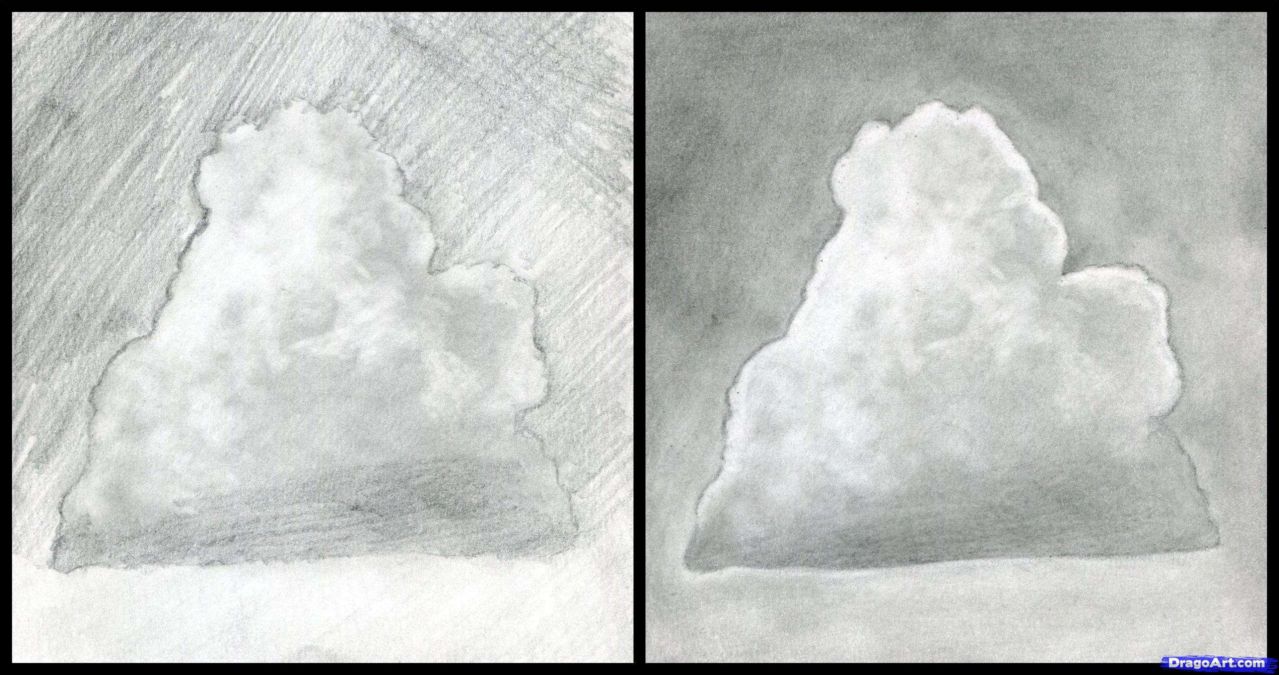 Realistic Cloud Pencil Drawing
