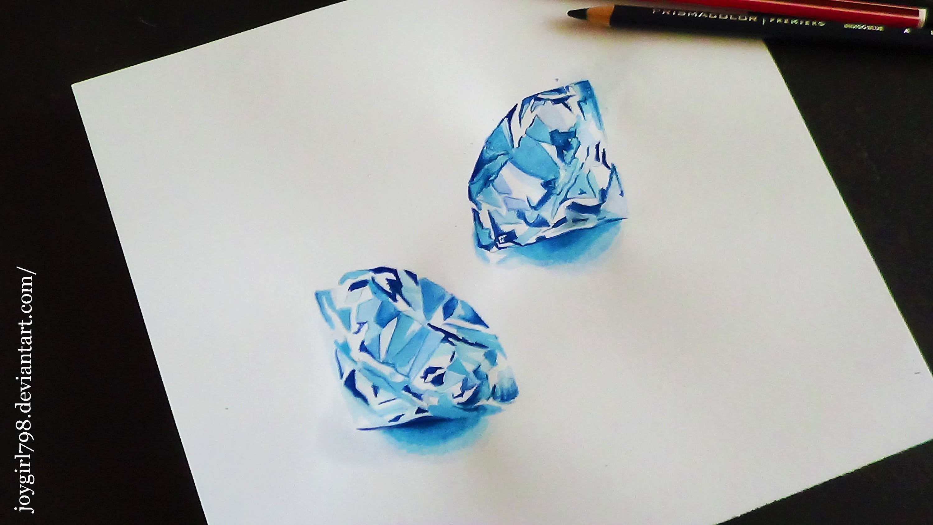 3000x1688 Diamond Pencil Drawing - Realistic Diamond Drawing