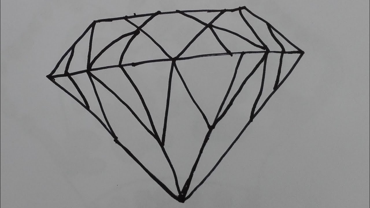 1280x720 how to draw a diamond draw a realistic diamond draw a realistic - Realistic Diamond Drawing