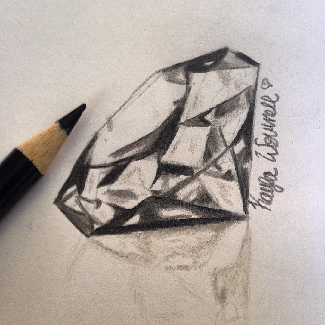 1080x1080 Love This Sketch As An Inspiration For A Diamond Tattoo It - Realistic Diamond Drawing