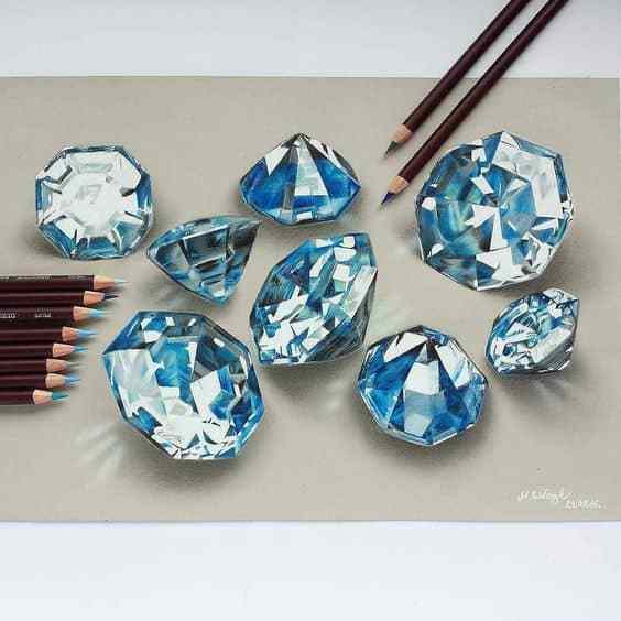 564x564 Amazing Drawings That Will Blow Your Mind - Realistic Diamond Drawing