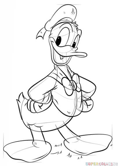 407x575 Donald Duck Drawing, Pencil, Sketch, Colorful, Realistic Art - Realistic Duck Drawing
